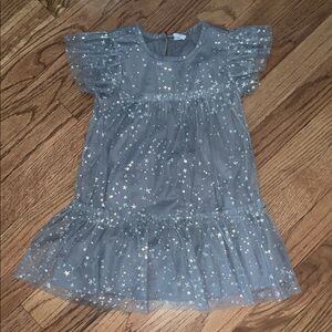 GAP Kids Formal Dress in Gray with Star Accents